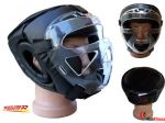 Kask treningowy z maską cristal FIGHTER, czarny