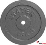 Obciążenie żeliwne STAYER SPORT 15kg średnica 29mm hammertone