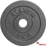 Obciążenie żeliwne STAYER SPORT 2kg średnica 29mm hammertone